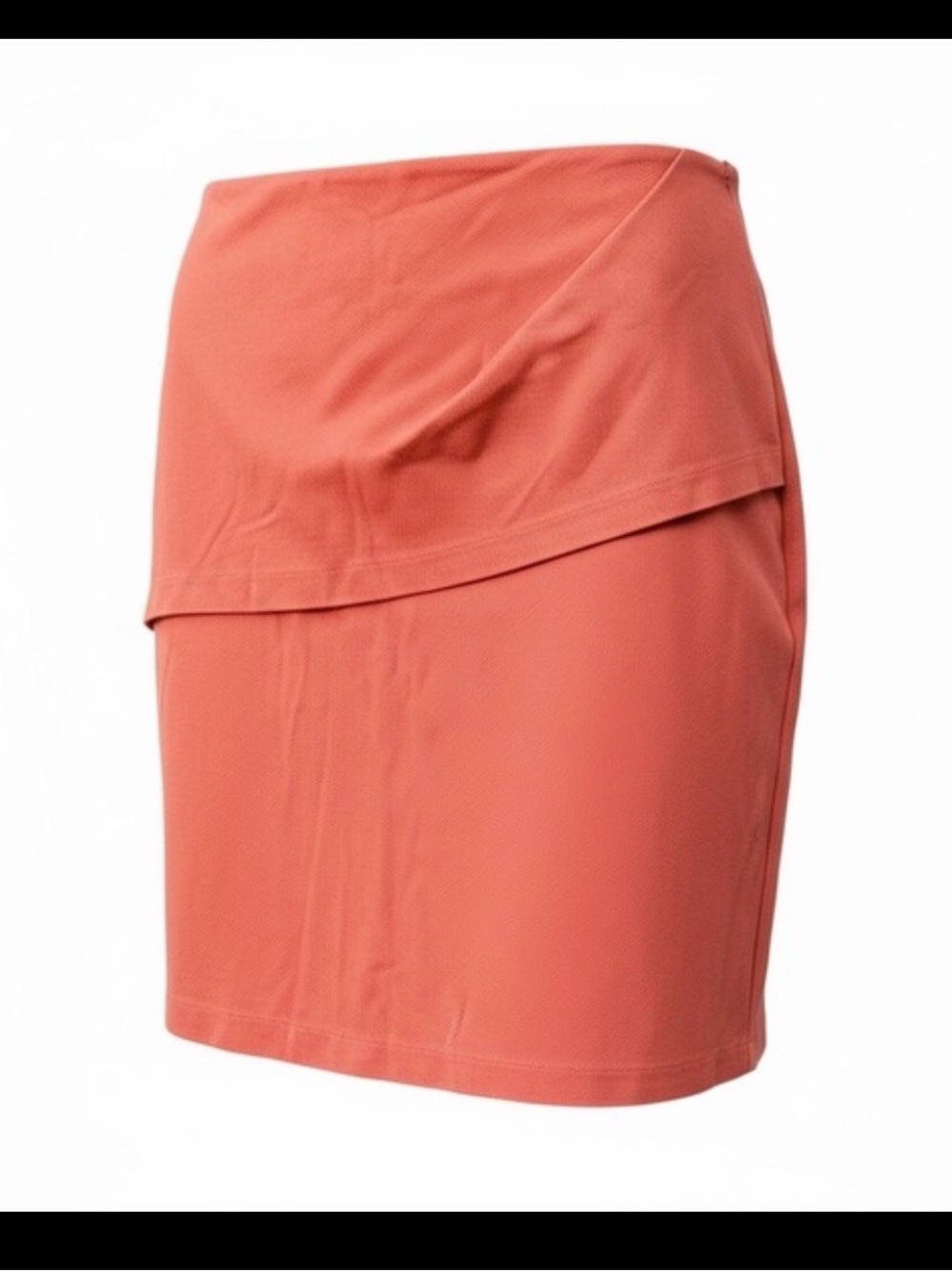 Orange skirt — CAbi Overlay Pencil Skirt #3099, Turmeric/Orange size 6
